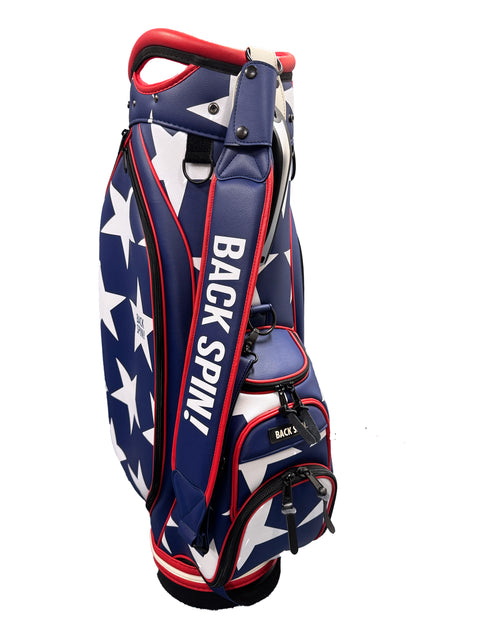 【ワケアリ】【BACK SPIN!】GOLF BAG - STAR 2023 (White Black Navy Red)