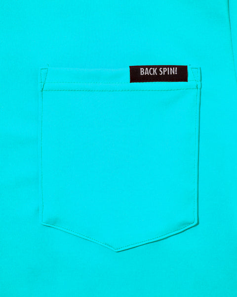【BACK SPIN!】MOCK NECK BIG LOGO POCKET-T