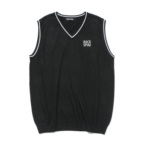 【20%OFF】【BACK SPIN!】BACKSPIN LOGO KNIT VEST(BSBA02W711)