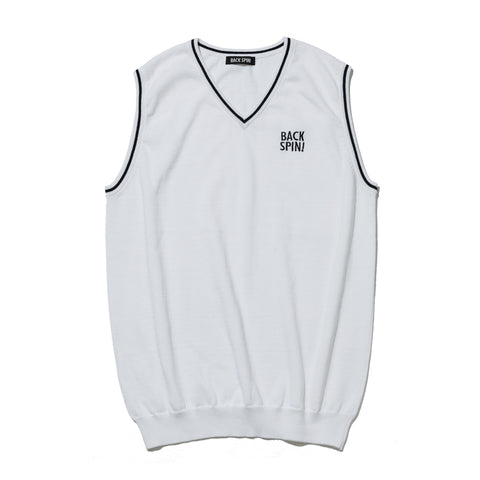【20%OFF】【BACK SPIN!】BACKSPIN LOGO KNIT VEST(BSBA02W711)