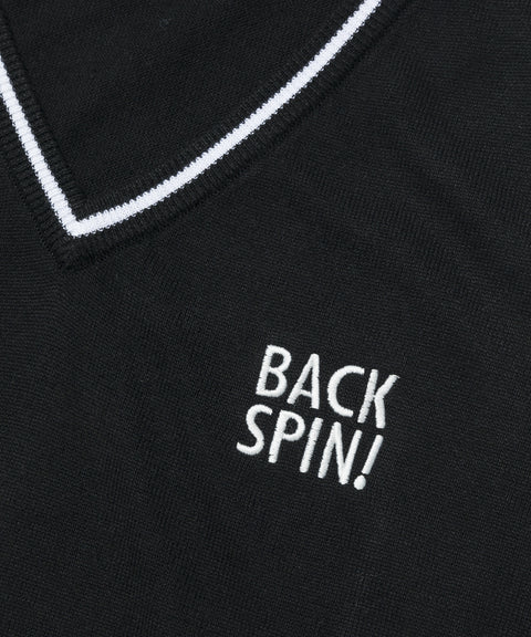 【20%OFF】【BACK SPIN!】BACKSPIN LOGO KNIT VEST(BSBA02W711)