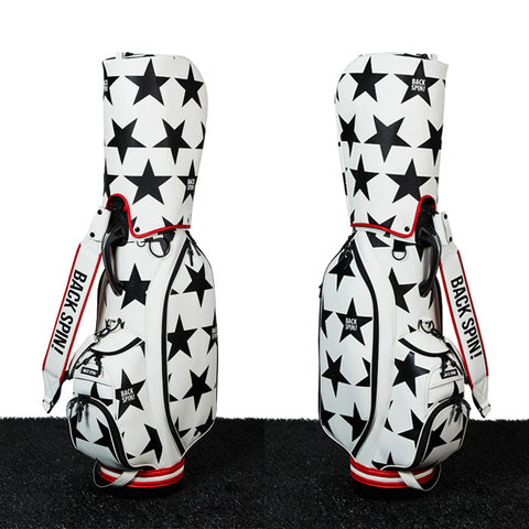 【ワケアリ】【BACK SPIN!】GOLF BAG - STAR 2023 (White Black Navy Red)