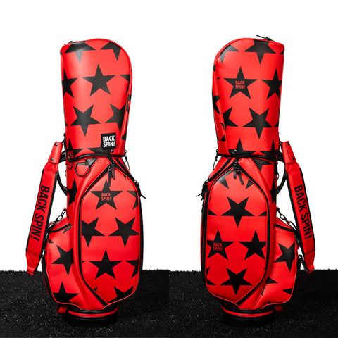 【ワケアリ】【BACK SPIN!】GOLF BAG - STAR 2023 (White Black Navy Red)