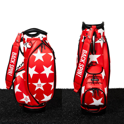 【ワケアリ】【BACK SPIN!】GOLF BAG - STAR 2023 (White Black Navy Red)