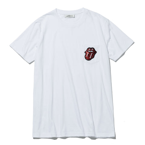 【50%OFF】【The Rolling Stones】TheRollingStones SEQUIN LICK POCKET T SHIRT(RSBA02W710)