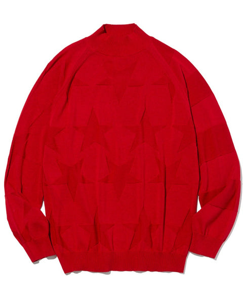 50%OFF【BACK SPIN!】STAR AND BORDER LONG SLEEVED KNIT SWEATER(BSBA02W713)