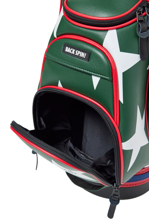 【ワケアリ】【BACK SPIN!】GOLF BAG - STAR 2023 (White Black Navy Red)