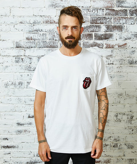 【50%OFF】【The Rolling Stones】TheRollingStones SEQUIN LICK POCKET T SHIRT(RSBA02W710)