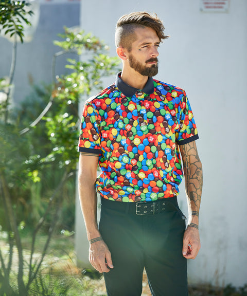 【BACK SPIN!】Marble Chocolates Pattern Polo(BSBB01W712)