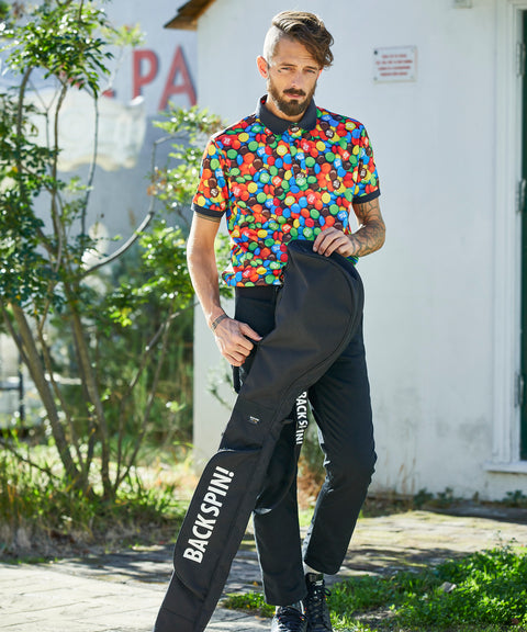 【BACK SPIN!】Marble Chocolates Pattern Polo(BSBB01W712)