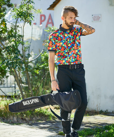 【BACK SPIN!】Marble Chocolates Pattern Polo(BSBB01W712)