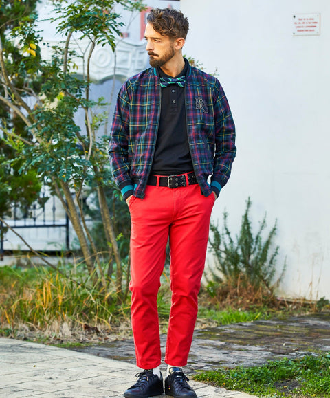 BACK SPIN! Plaid Reversible Blouson チェック柄リバーシブルブルゾン【BSBB02W704】