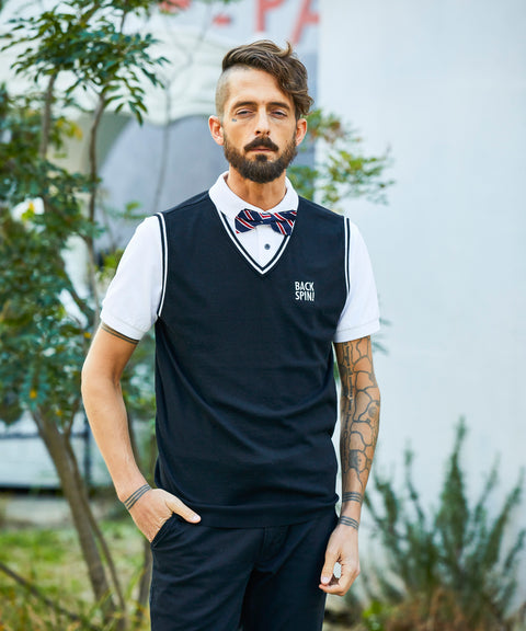 【40%OFF】【BACKSPIN!】BACKSPIN BOW TIE POLO SHIRT(BSBA02W710 )