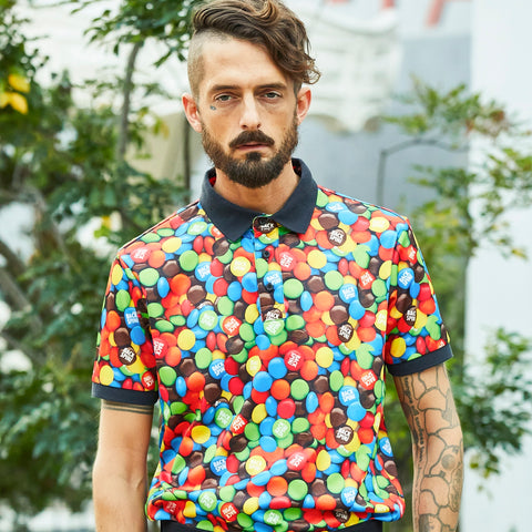 【BACK SPIN!】Marble Chocolates Pattern Polo(BSBB01W712)