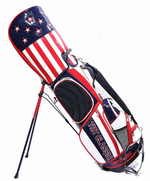【ワケアリ】【TMT CLASSIC】U.S.FLAG エナメルレザー スタンドタイプキャディバッグ