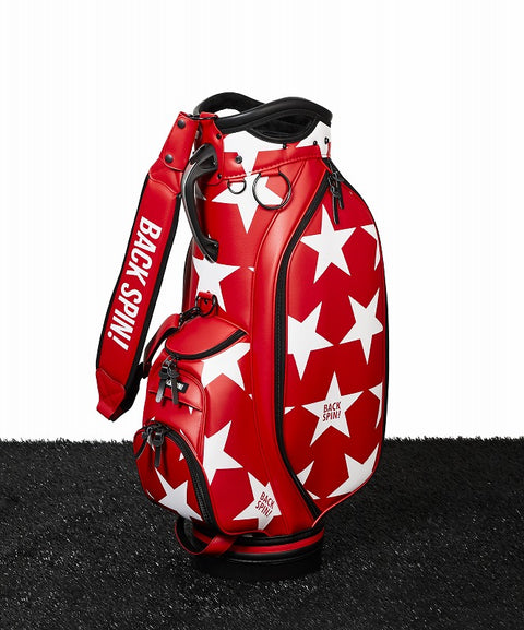 【ワケアリ】【BACK SPIN!】GOLF BAG - STAR 2023 (White Black Navy Red)