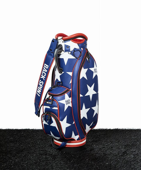 【ワケアリ】【BACK SPIN!】GOLF BAG - STAR 2023 (White Black Navy Red)