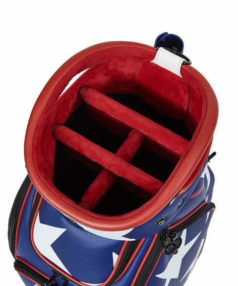 【ワケアリ】【BACK SPIN!】GOLF BAG - STAR 2023 (White Black Navy Red)