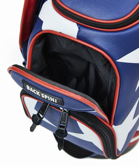 【ワケアリ】【BACK SPIN!】GOLF BAG - STAR 2023 (White Black Navy Red)