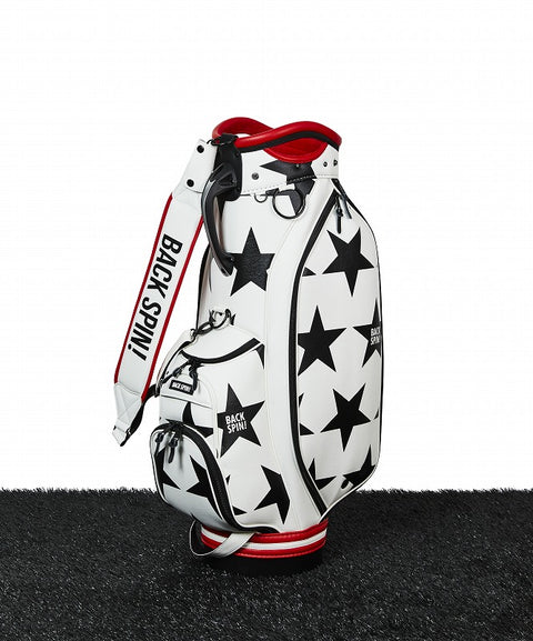【ワケアリ】【BACK SPIN!】GOLF BAG - STAR 2023 (White Black Navy Red)