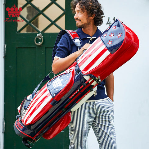 【ワケアリ】【TMT CLASSIC】U.S.FLAG エナメルレザー スタンドタイプキャディバッグ
