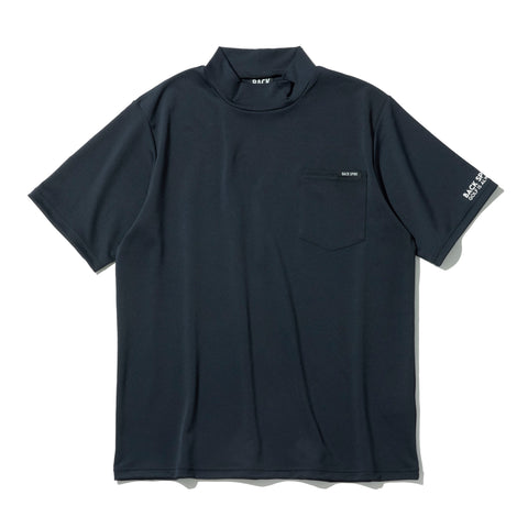 【BACK SPIN!】MOCK NECK BIG LOGO POCKET-T