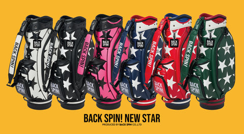 NEW【BACK SPIN!】GOLF BAG - STAR 2024-25 Model (White Black Navy Red Pink Green)