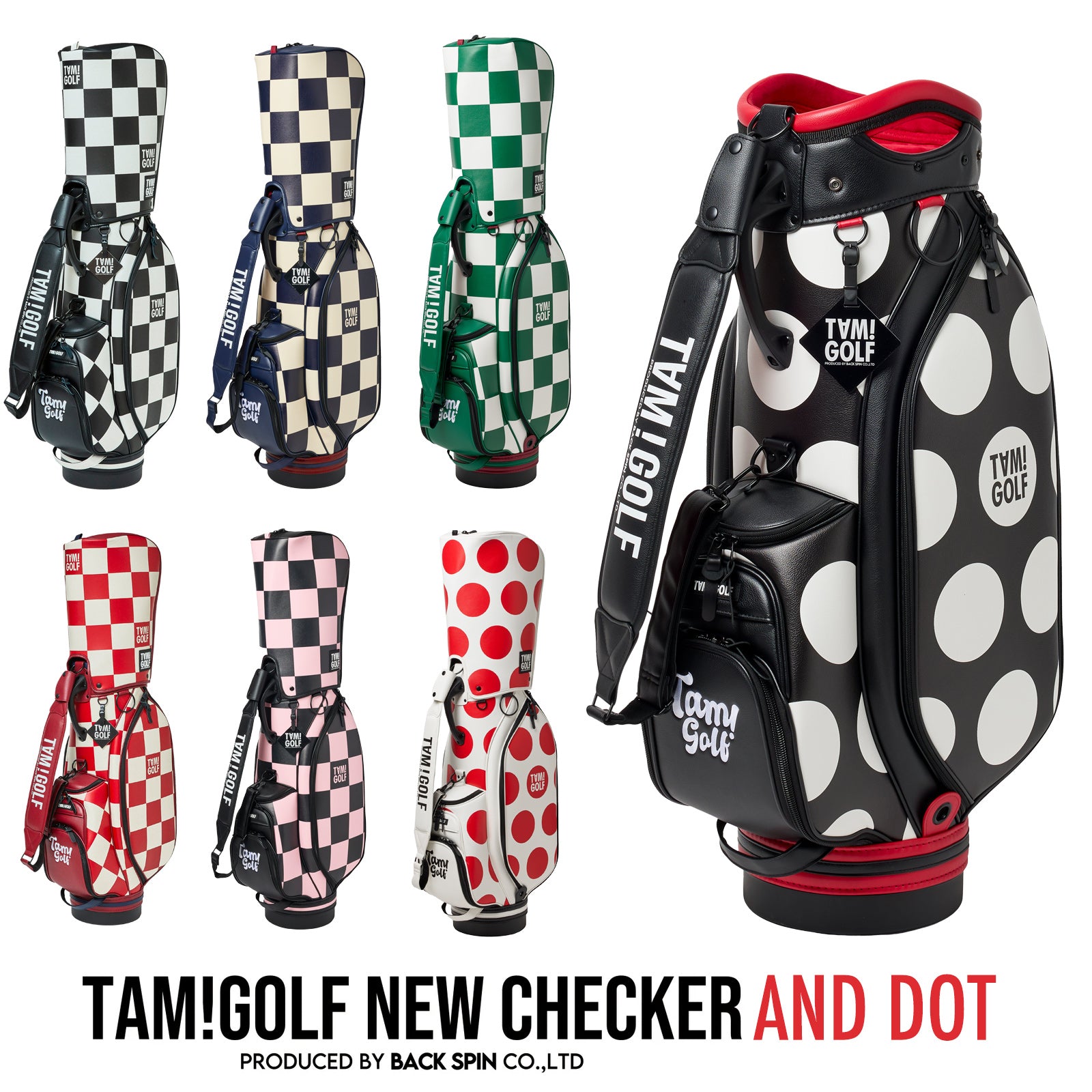 再入荷！【TAM!GOLF】CHECKER CART TYPE CADDIE BAG(TGBD01C101