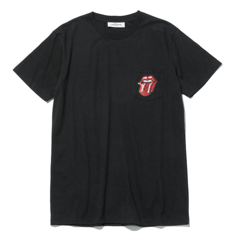 【The Rolling Stones】TheRollingStones SEQUIN LICK POCKET T SHIRT（RSBA02W710）