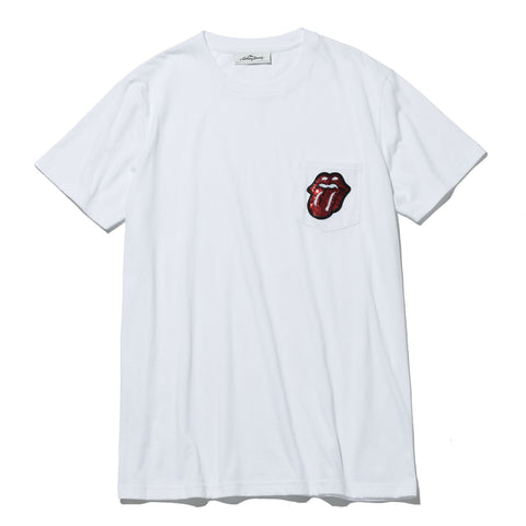 【The Rolling Stones】TheRollingStones SEQUIN LICK POCKET T SHIRT（RSBA02W710）