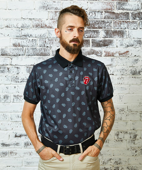 【３０％OFF】【RollingStones】RS LICKS Pattern POLO SHIRT（RSBA02W704）