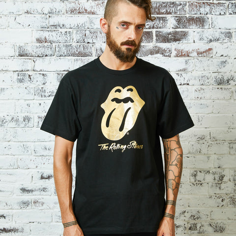 【３０％OFF】【The Rolling Stones】ローリングストーンズ ゴールド ロゴTシャツ