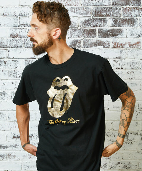 【３０％OFF】【The Rolling Stones】ローリングストーンズ ゴールド ロゴTシャツ