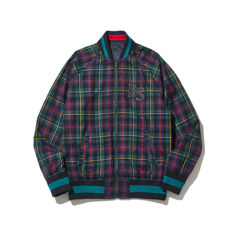 BACK SPIN! Plaid Reversible Blouson チェック柄リバーシブルブルゾン【BSBB02W704】