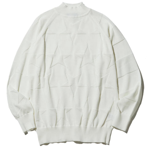 【BACK SPIN!】STAR AND BORDER LONG SLEEVED KNIT SWEATER（BSBA02W713）